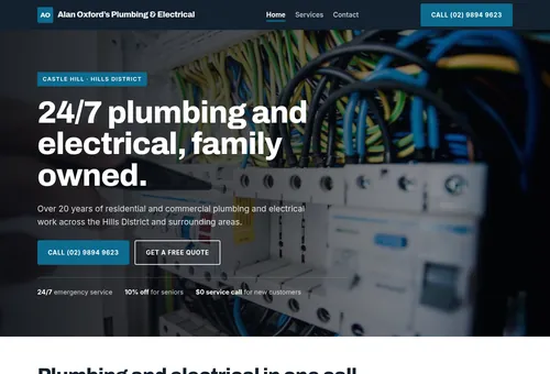 Concept design for a plumbing and electrical website